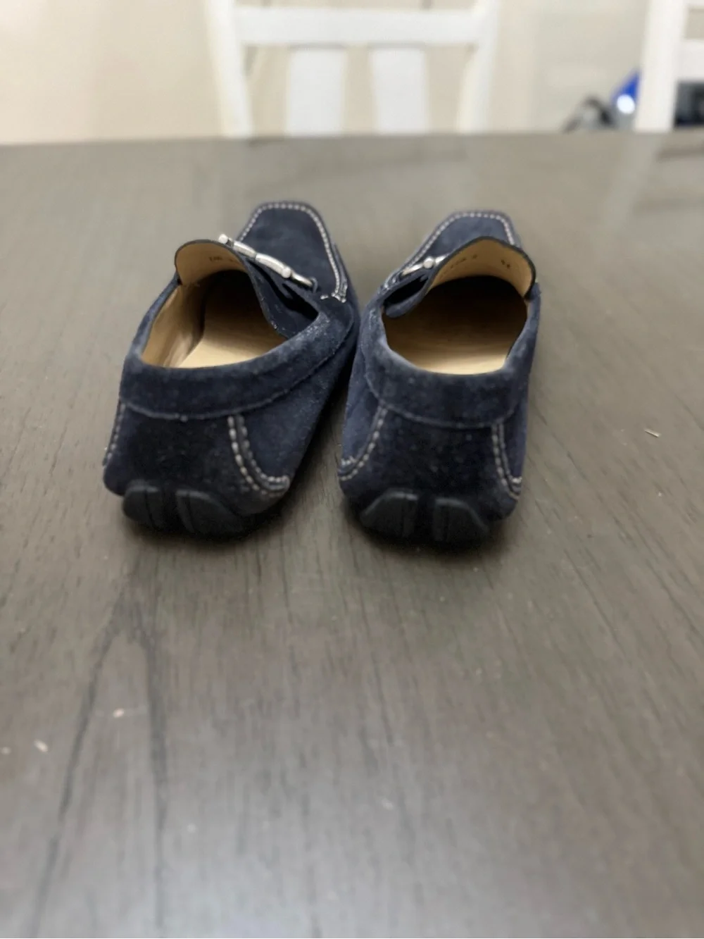 Salvatore Ferragamo Navy Suede Bit Loafers